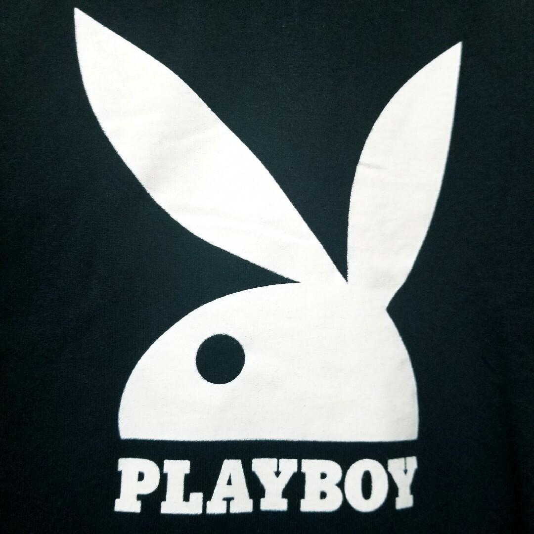 PLAYBOY(プレイボーイ)のPLAYBOY　プレイボーイ　新品　Tシャツ  半袖　BLACK　L レディースのトップス(Tシャツ(半袖/袖なし))の商品写真