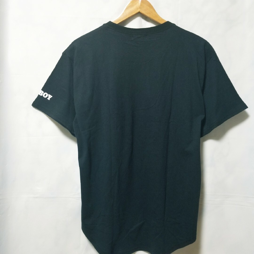 PLAYBOY(プレイボーイ)のPLAYBOY　プレイボーイ　新品　Tシャツ  半袖　BLACK　L レディースのトップス(Tシャツ(半袖/袖なし))の商品写真