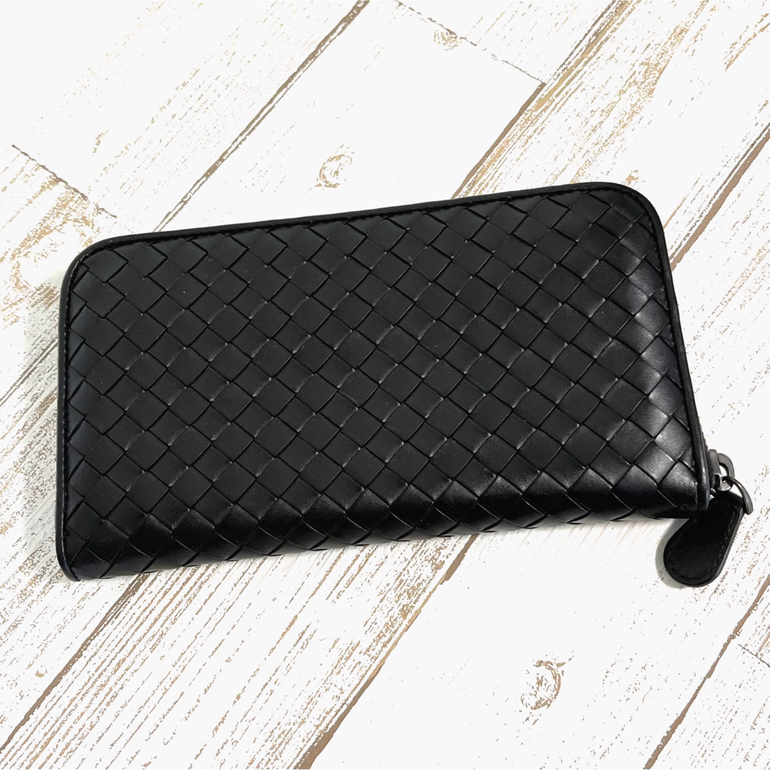 美品 】BOTTEGA VENETA ラウンド ファスナー ブラック 長財布 | www