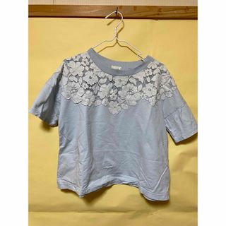 Tシャツ　レース　青(Tシャツ(半袖/袖なし))