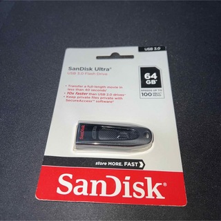 サンディスク(SanDisk)のSanDisk USBメモリ64GB USB3.0 高速100MB/s (PC周辺機器)