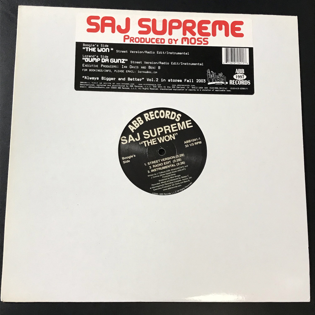 【レコード】SAJ SUPREME / THE WON  12inch エンタメ/ホビーのエンタメ その他(その他)の商品写真