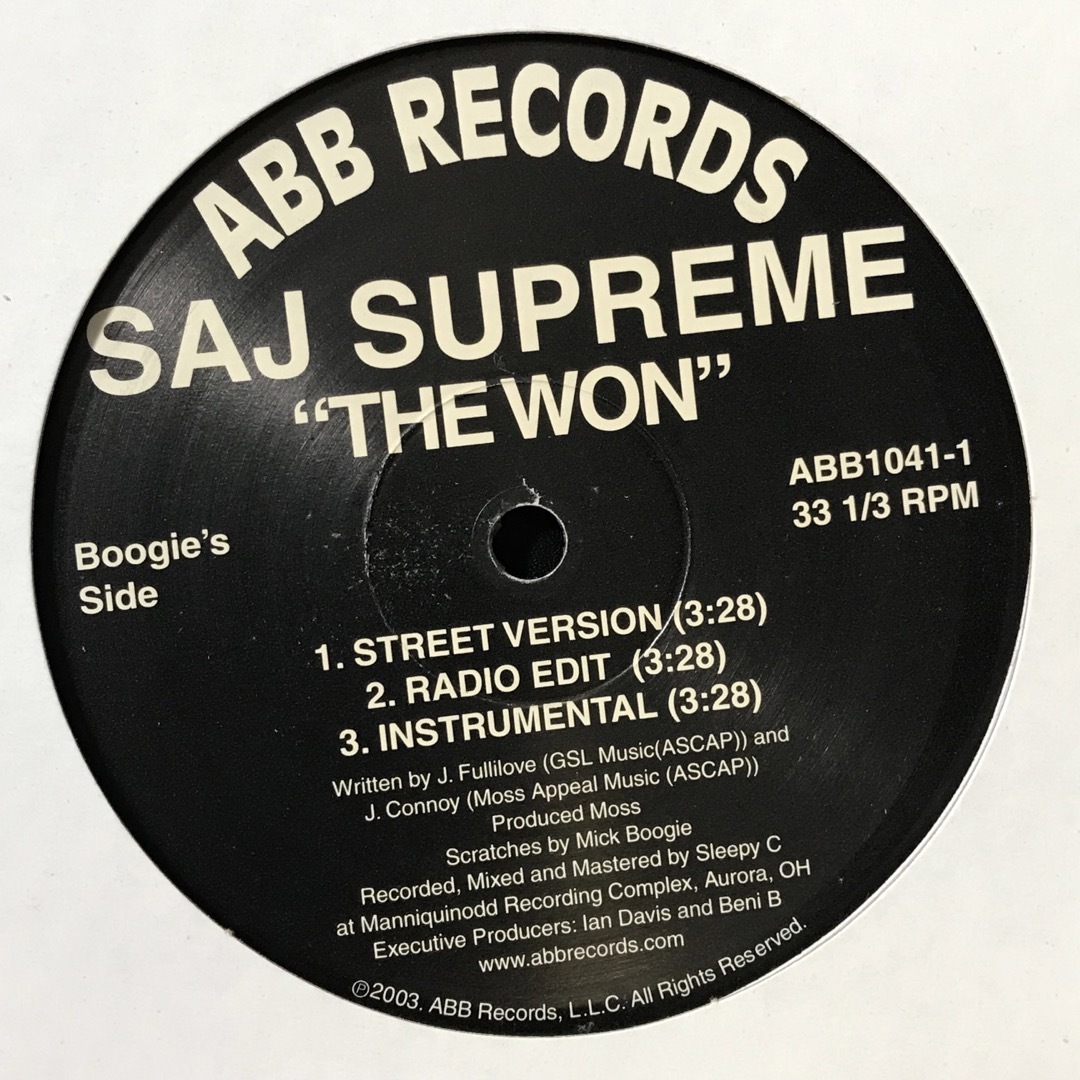 【レコード】SAJ SUPREME / THE WON  12inch エンタメ/ホビーのエンタメ その他(その他)の商品写真