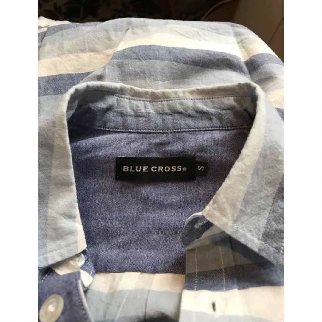 bluecross(ブルークロス)の美品！ナルミヤ ブルークロス ストライプシャツ 140cm キッズ/ベビー/マタニティのキッズ服男の子用(90cm~)(ブラウス)の商品写真