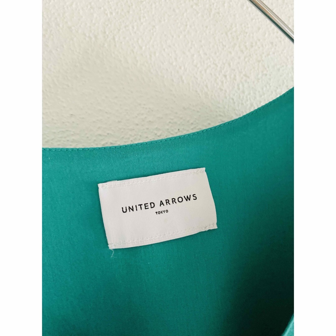 UNITED ARROWS ボリュームスリーブ Vネック ワンピース 2