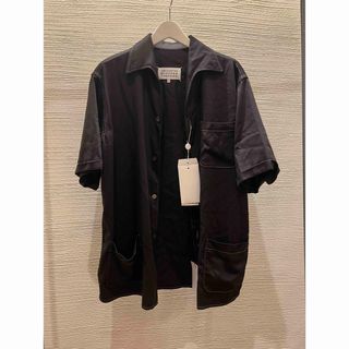 マルタンマルジェラ(Maison Martin Margiela)のMAISON MARGIELA メゾンマルジェラ  半袖シャツ 黒　48  開襟(シャツ)