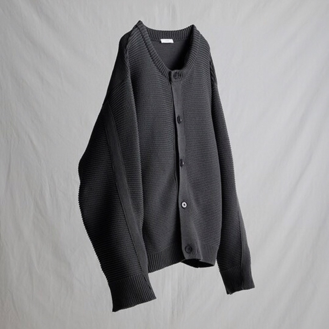 LIDNM LOOP YARN WIDE CARDIGAN チャコール Lサイズ