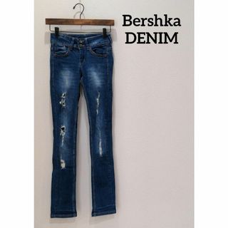 ベルシュカ(Bershka)のベルシュカ bershka デニム ストレッチ ダメージ スキニー レディース(デニム/ジーンズ)