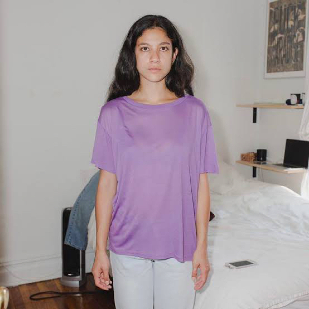 6 (ROKU)(ロク)のBaserange ベースレンジ　T-shirt  パープル　紫 レディースのトップス(Tシャツ(半袖/袖なし))の商品写真