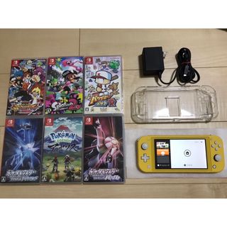 ニンテンドースイッチ(Nintendo Switch)のお得✨Switch Lite本体イエロー本体＋ソフト6本セット✨クリアケース付(携帯用ゲーム機本体)