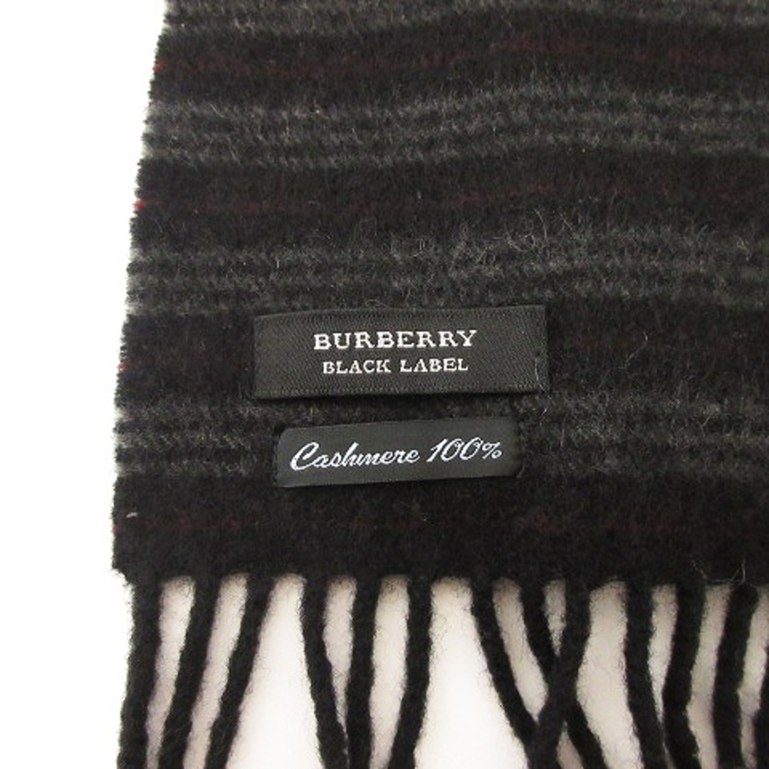 BURBERRY BLACK LABEL カシミヤ100%マフラー ホースロゴ-