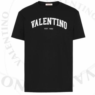 ヴァレンティノ(VALENTINO)のVALENTINO プリント クルーネック コットン Tシャツ　Sサイズ(Tシャツ(半袖/袖なし))