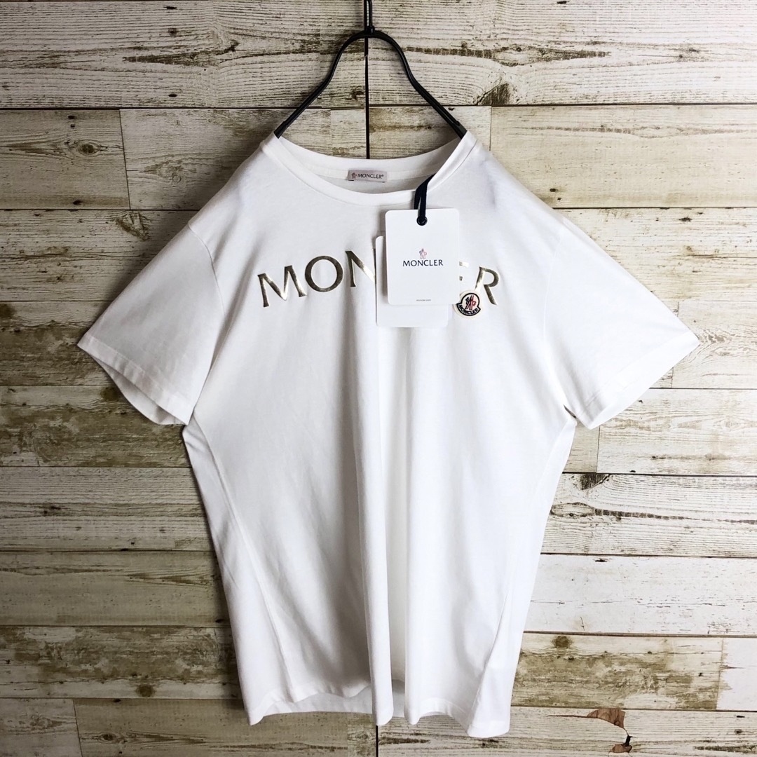 未使用タグ付き MONCLER モンクレール tシャツ ビック立体刺繍ロゴ入り