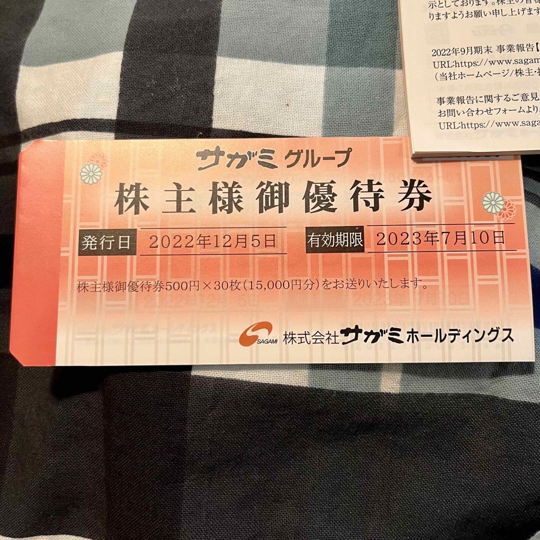 15000円分 サガミ株主優待券 |