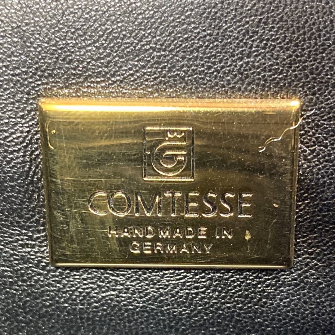 【極美品】COMTESSE ホースヘア×レザー 黒 ゴールド金具 ハンドバッグ