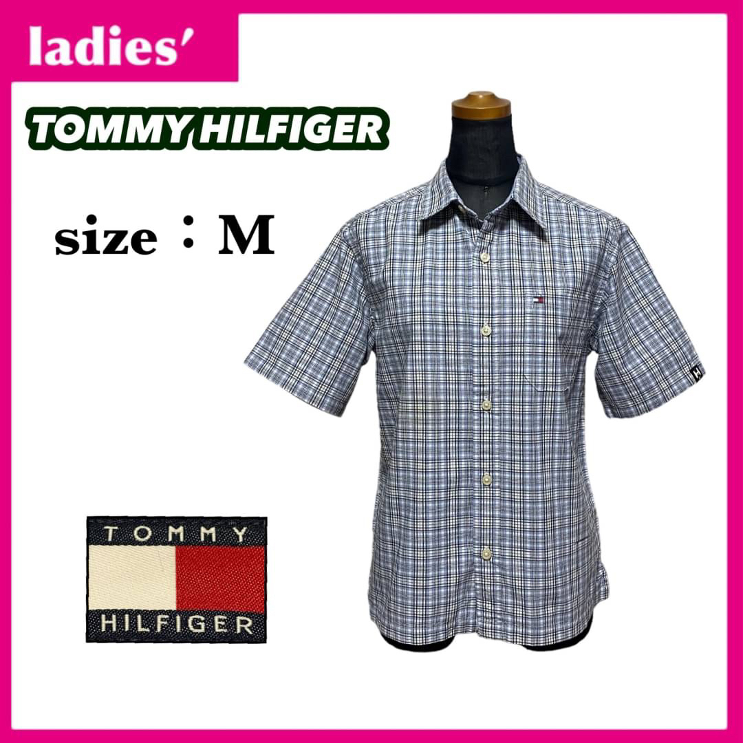 TOMMY HILFIGER(トミーヒルフィガー)のトミーヒルフィガー 半袖 シャツ レディース サイズM ワンポイントロゴ レディースのトップス(シャツ/ブラウス(半袖/袖なし))の商品写真