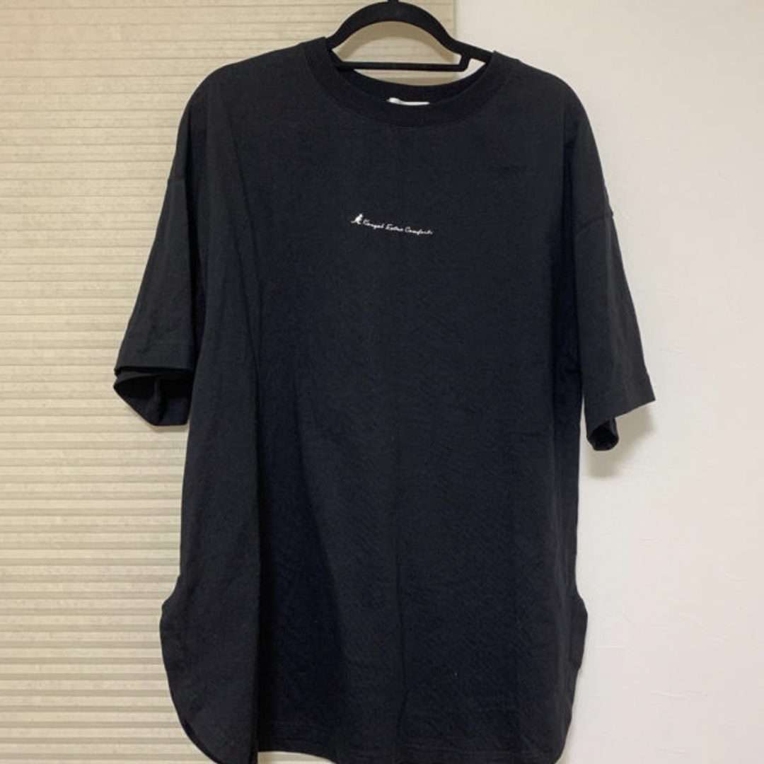 KANGOL(カンゴール)のKANGOL  裾ラウンドチュニックTシャツ　黒　L レディースのトップス(Tシャツ(半袖/袖なし))の商品写真
