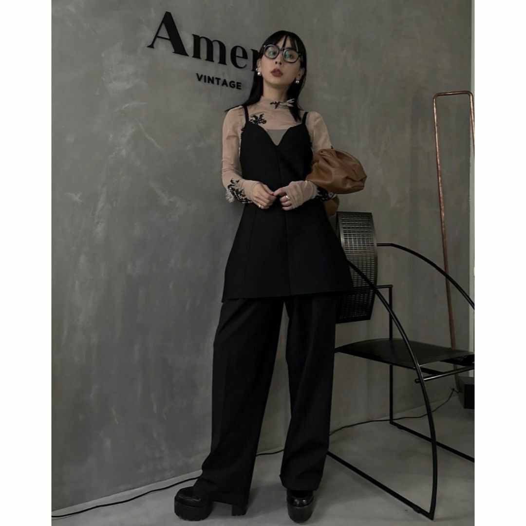 ameri UND FUR EMBROIDERY SKIN TOP | フリマアプリ ラクマ