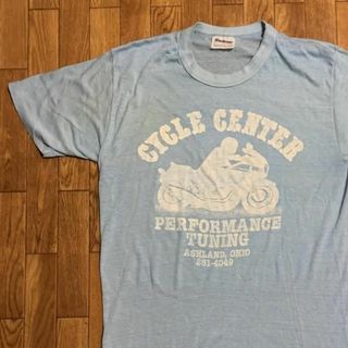 80s USA製 stedman Tシャツ cycle center バイク L(Tシャツ/カットソー(半袖/袖なし))