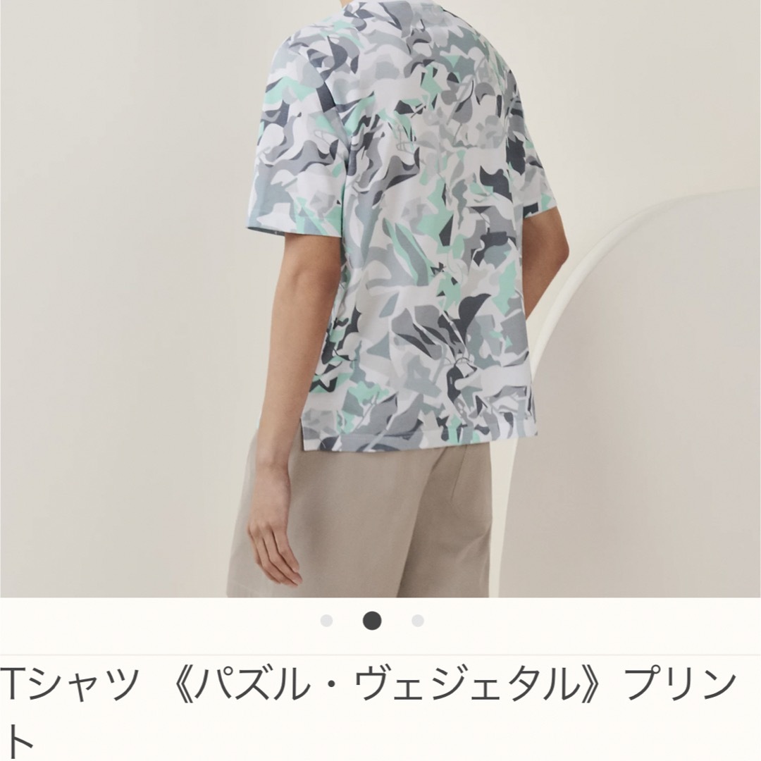 エルメス HERMES パズル・ヴェジェタル 総柄Tシャツ コットン メンズ 半袖Ｔシャツ