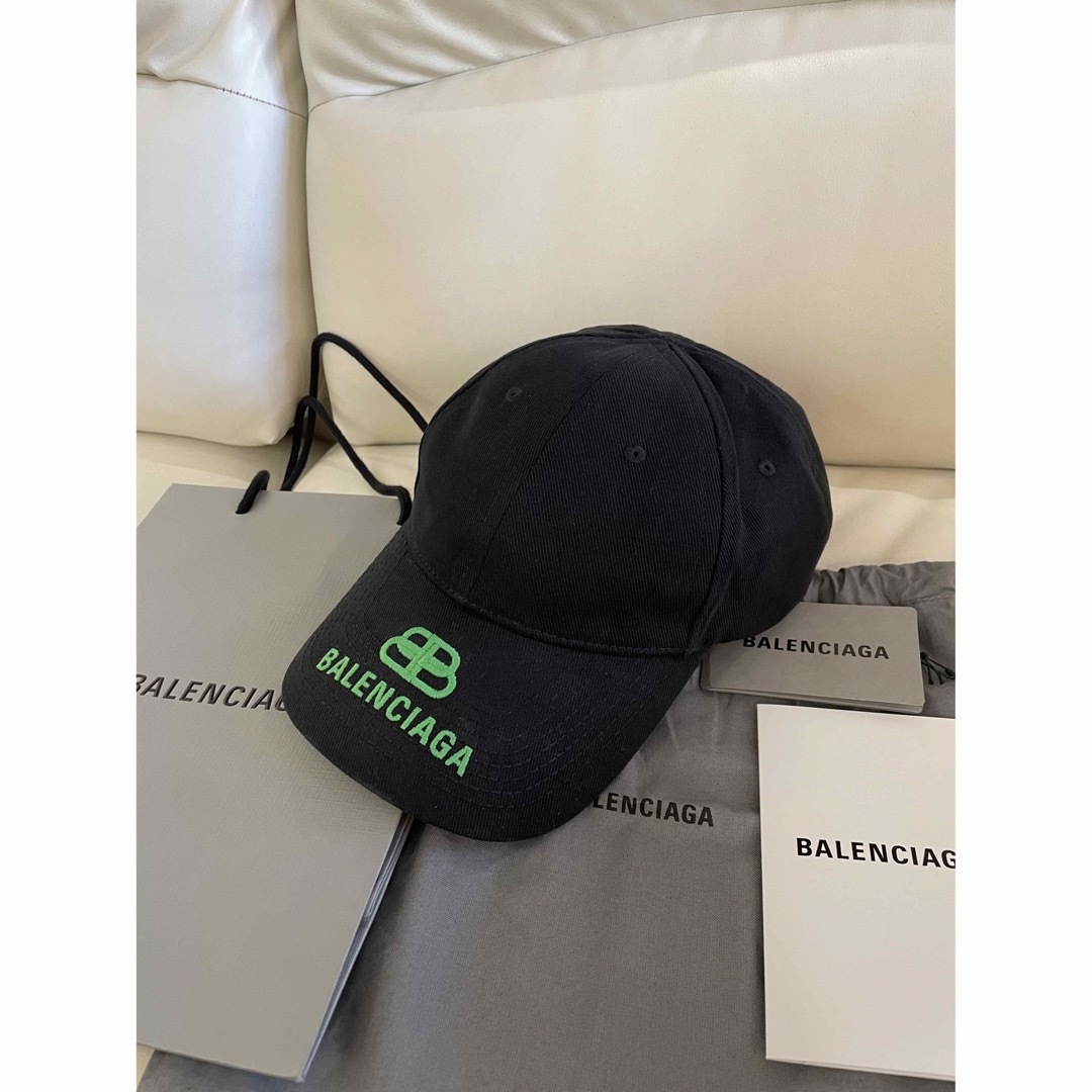 正規品】BALENCIAGA バレンシアガ キャップ ブラック 話せ 正規品】BALENCIAGA バレンシアガ キャップ ブラック 話せ
