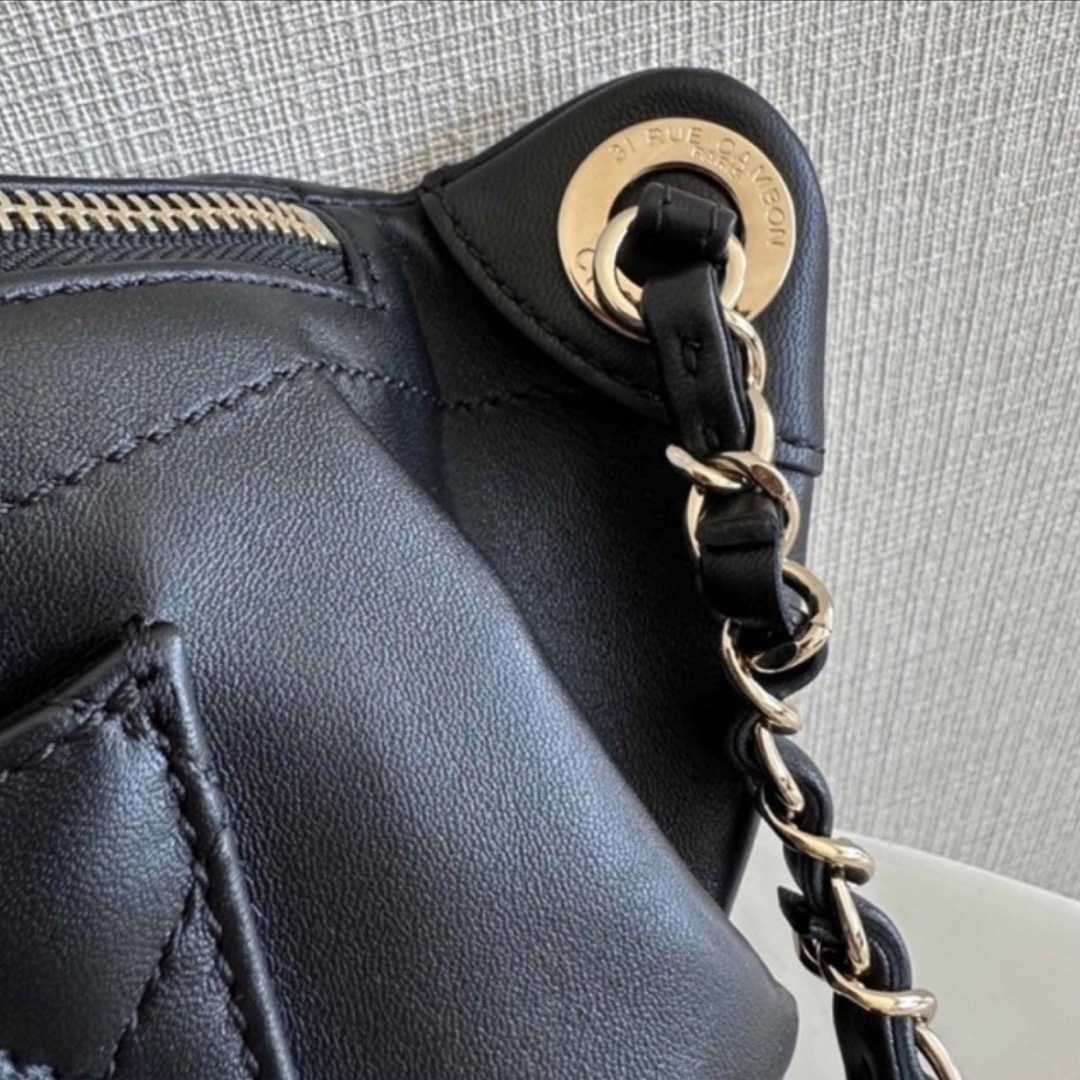 シャネル CHANEL マトラッセ ウエストバッグ キャビアスキン ブラック