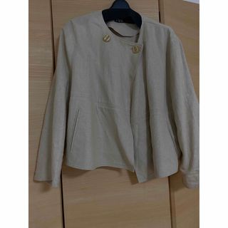 ザラ(ZARA)のZARA ジャケット　リネンノーカラージャケット(ノーカラージャケット)