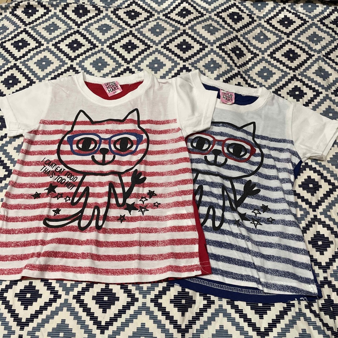 ⭐️110cm・2枚組⭐️ネコTシャツ⭐️ キッズ/ベビー/マタニティのキッズ服女の子用(90cm~)(Tシャツ/カットソー)の商品写真