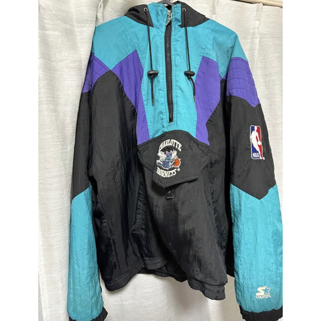 90s NBA STARTER HORNETS 刺繍ロゴ 中綿ナイロンジャケット 割引