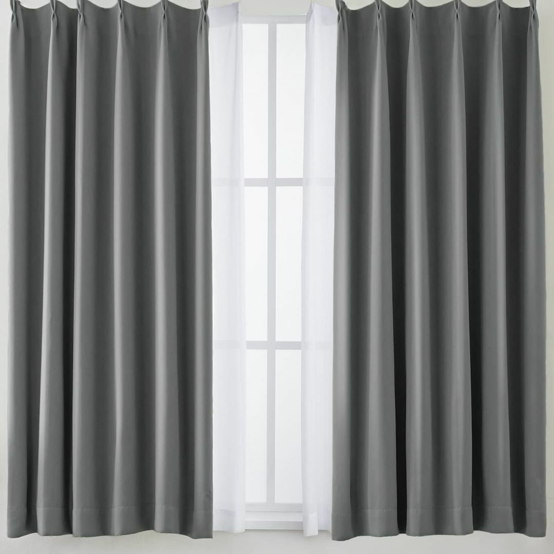 AIFY カーテン 2枚セット 1級 遮光 小窓 ドレープカーテン UVカット