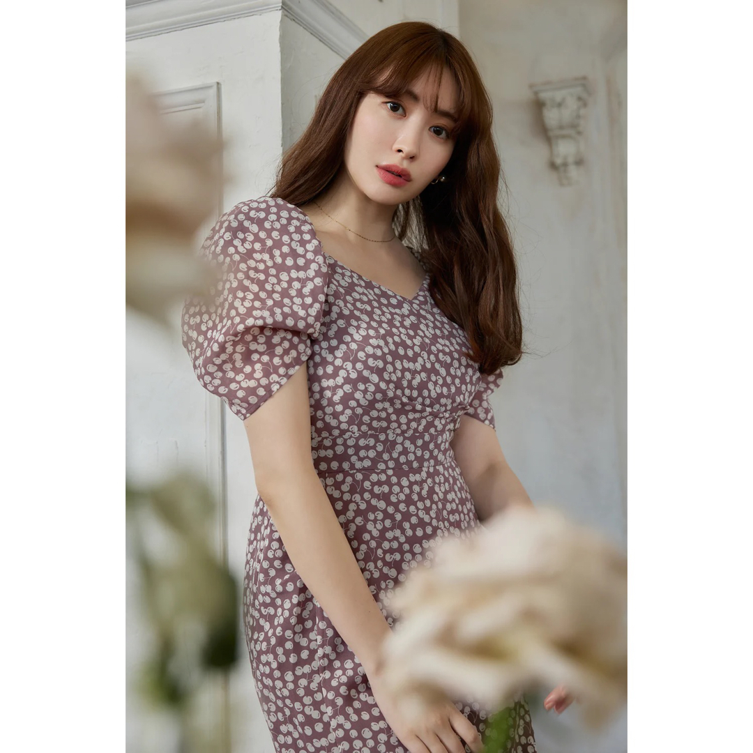 新品Cherry Pattern Cache-Coeur One-Piece - ロングワンピース/マキシ