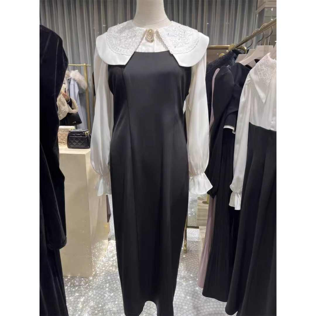 新品Herlipto Galerie Pearl Collar Dress