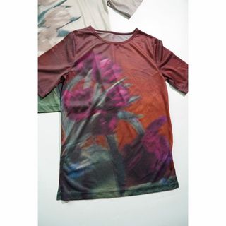 完売 AMERI SHEER FLOWERBASE PRINT TOP ボルドー