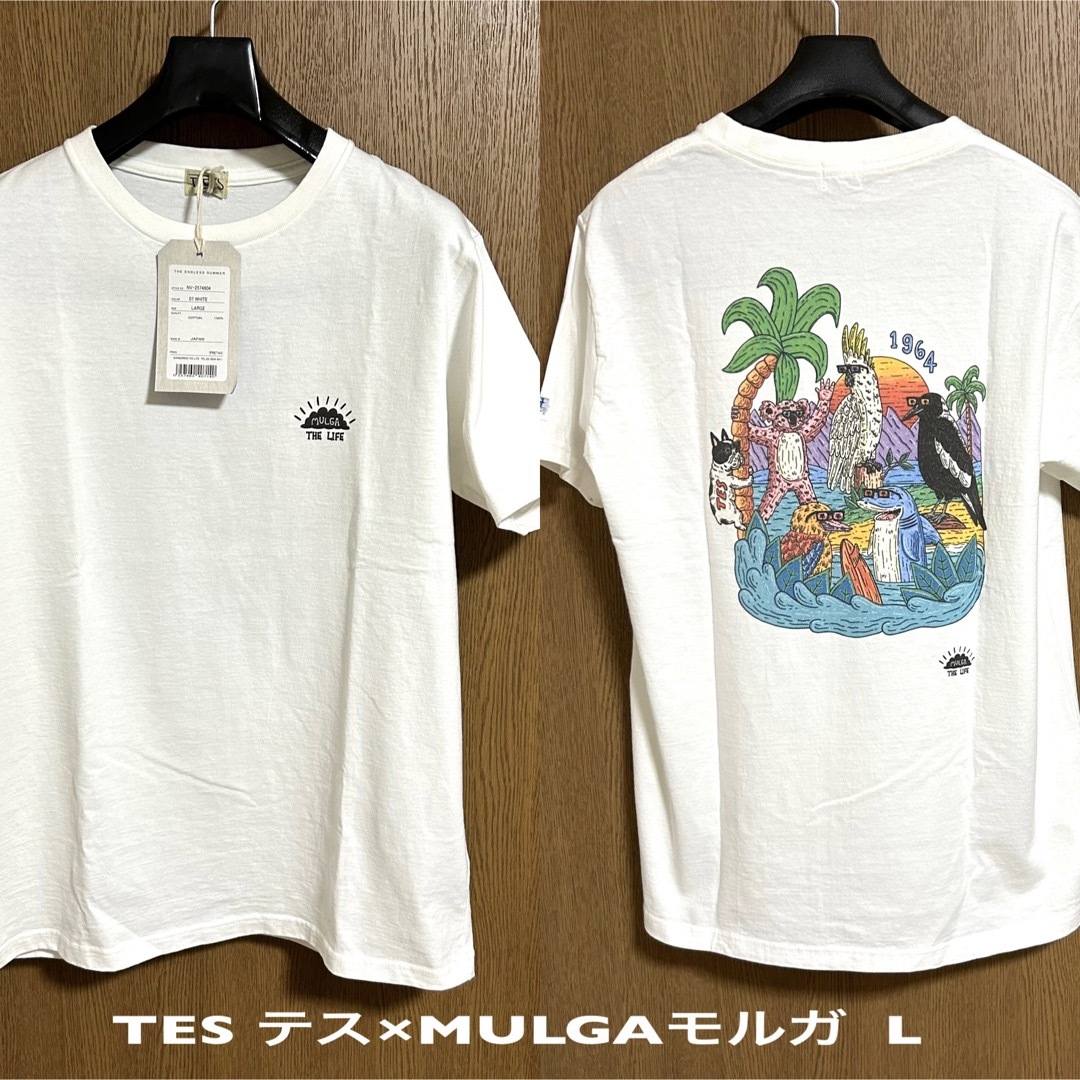 Lサイズ！日本製 TES テス(エンドレスサマー) 半袖Tシャツ 白