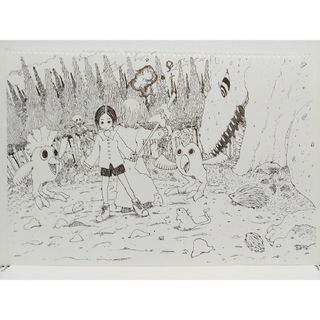 オリジナルイラスト 手描きイラスト バトル ハンドメイド 原画  絵 モノクロ(アート/写真)