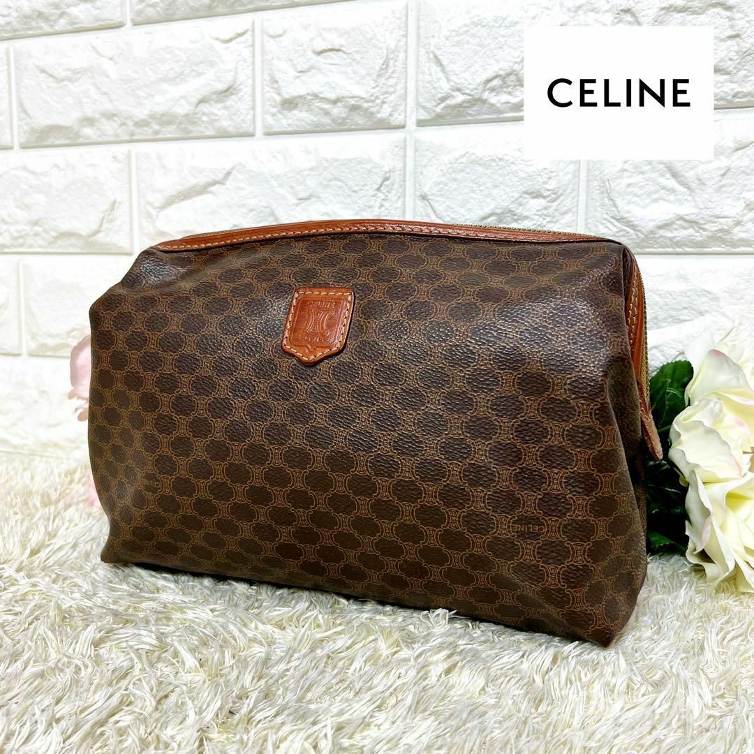 ✨CELINE セリーヌ ポーチ バニティ 大きめ マカダム PVCレザー