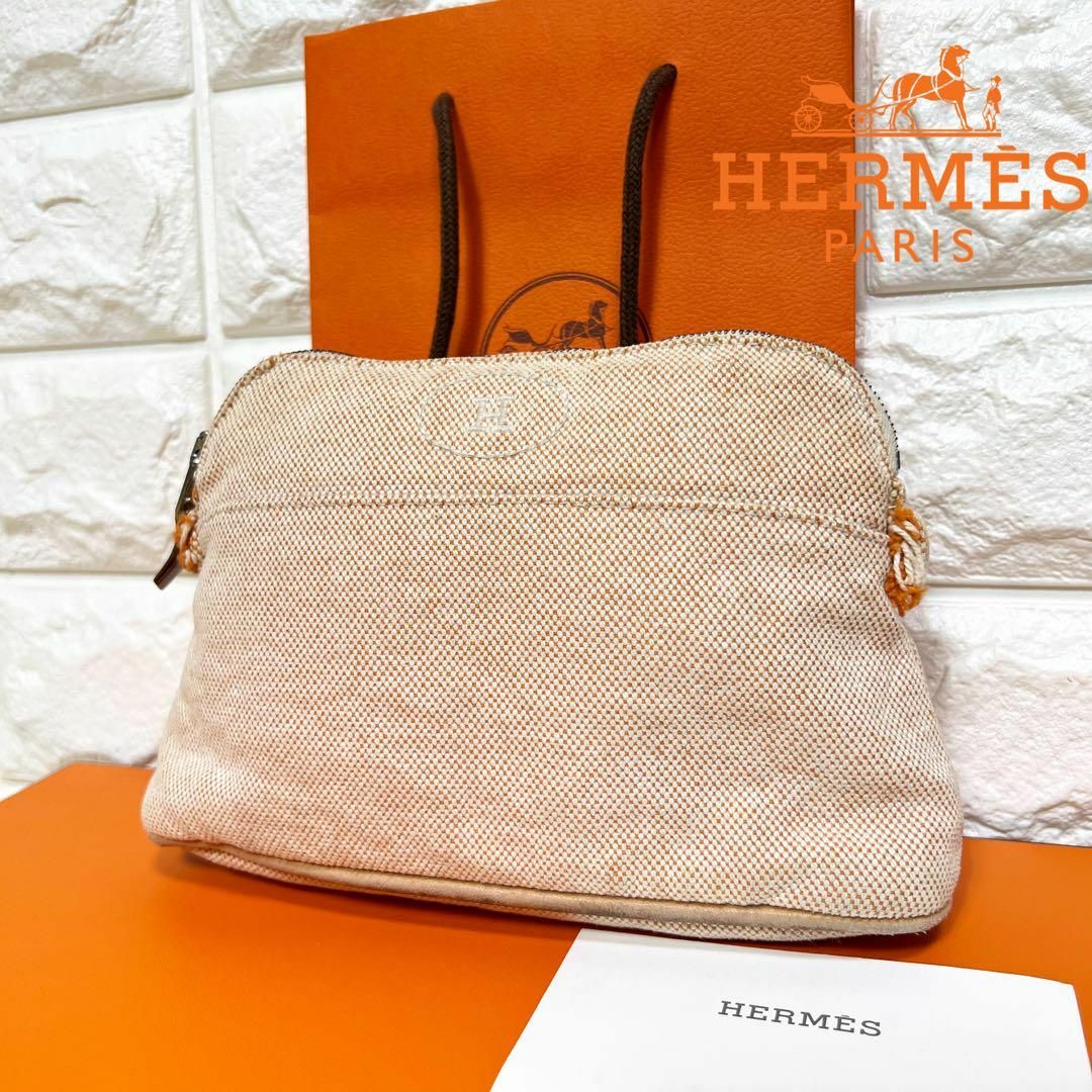 人気色✨HERMES ポリード20 ポーチ トワルアッシュ  Hロゴ 正規品