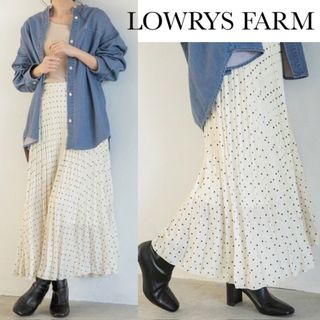 ローリーズファーム(LOWRYS FARM)のローリーズファーム ドット プリーツ ロング スカート(ロングスカート)