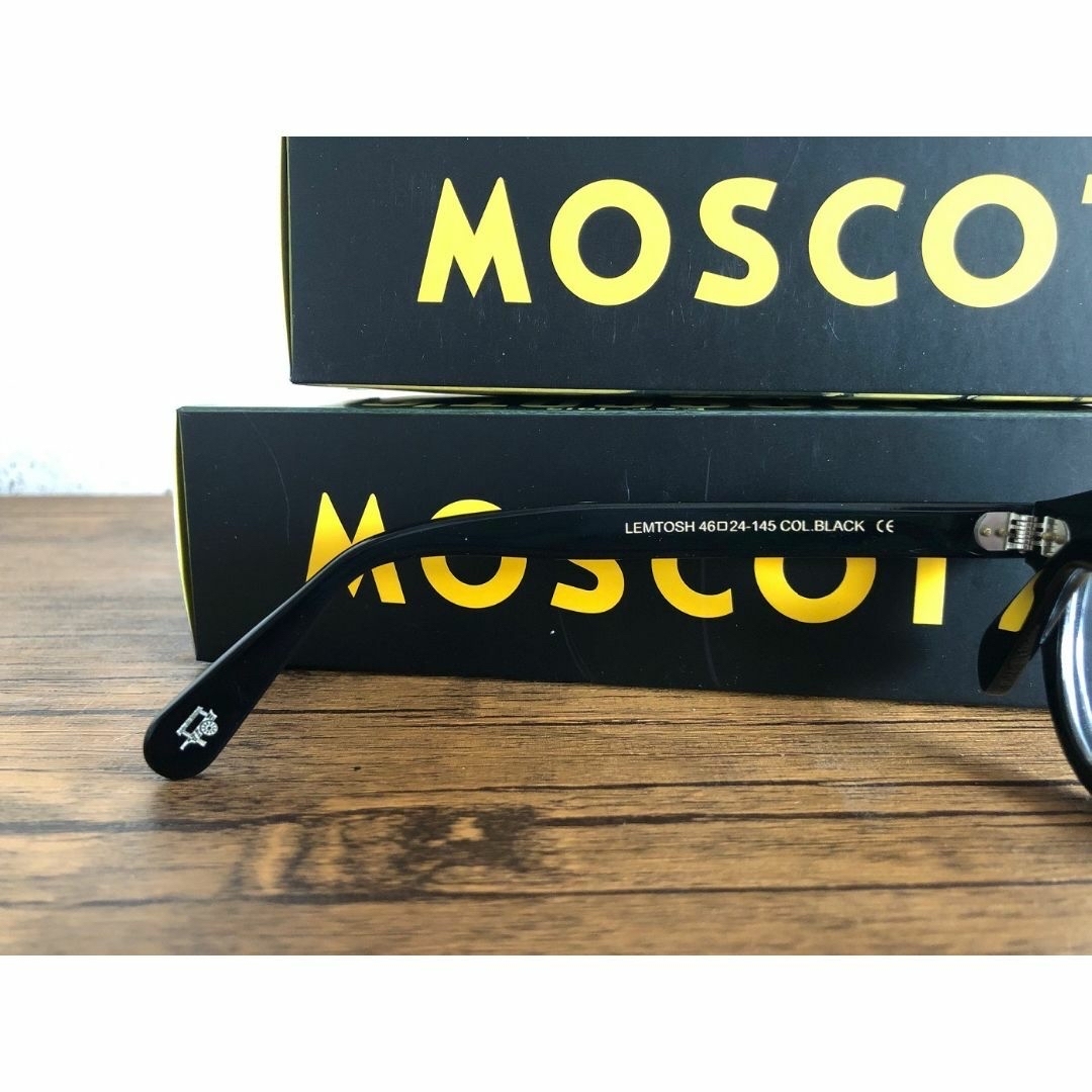 MOSCOT LEMTOSH 46 BLACK 度なしクリア・カラー付き