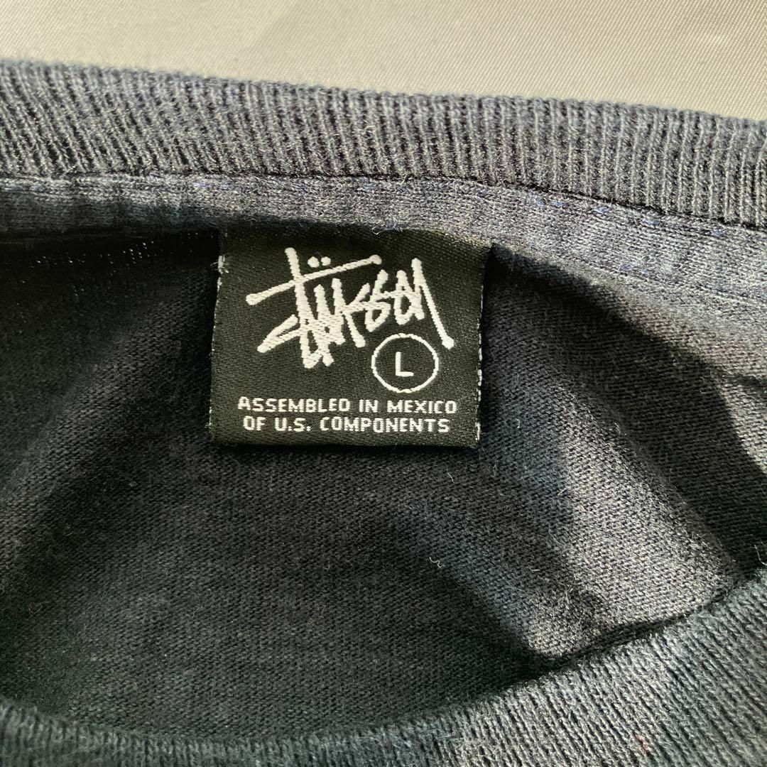 STUSSY スカルローズ ロンTシャツ 長袖Tシャツ 黒L - Tシャツ