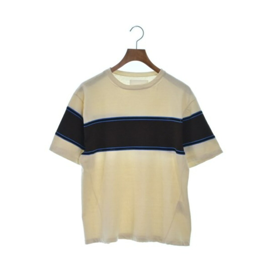 JIL SANDER + Tシャツ・カットソー 48(L位) アイボリーx茶等なし生地の厚さ