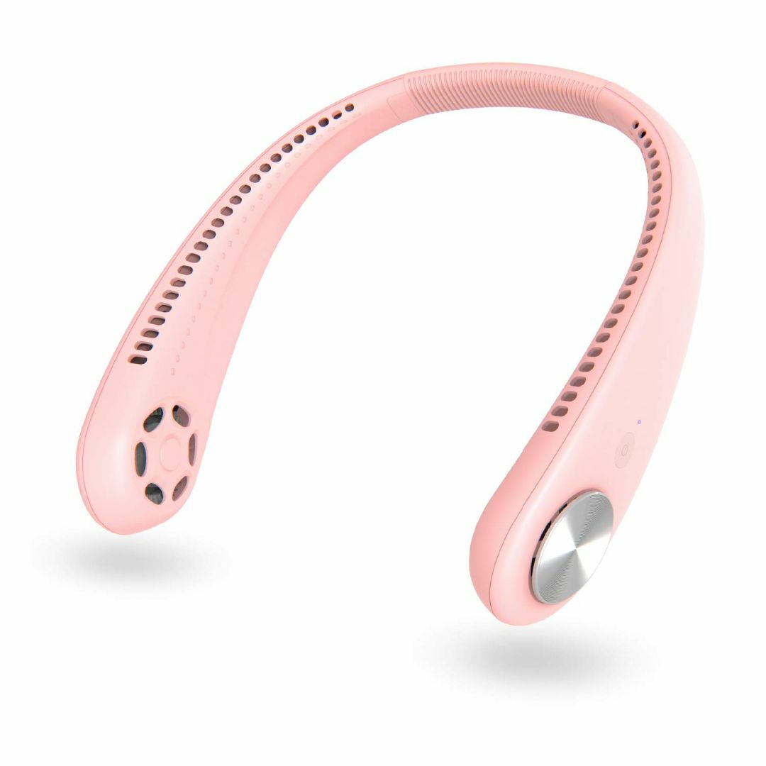 【色: ピンク】首かけ扇風機 携帯扇風機 羽根なし扇風機 USB充電式 タービン