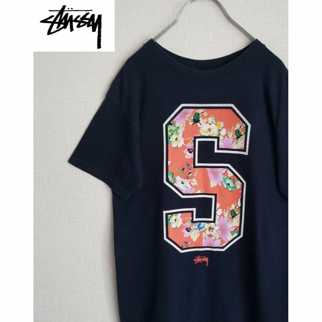 STUSSY(ステューシー)のヴィンテージ　stussy ステューシー S花柄　Tシャツ　Ｓサイズ メンズのトップス(Tシャツ/カットソー(半袖/袖なし))の商品写真