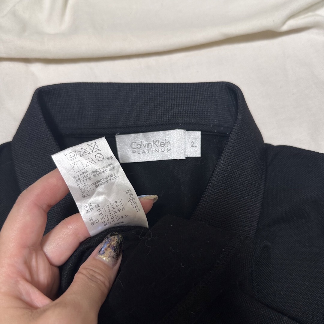 Calvin Klein(カルバンクライン)の難ありCalvinKlein カルバンクライン　ビーズ刺繍ポロシャツ メンズのトップス(ポロシャツ)の商品写真