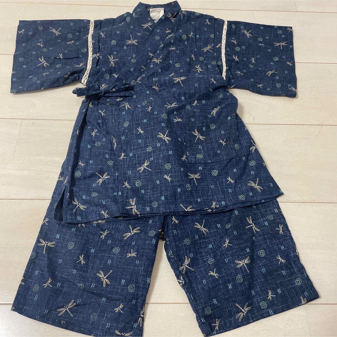 甚平　110 男の子　トンボ柄　美品 キッズ/ベビー/マタニティのキッズ服男の子用(90cm~)(甚平/浴衣)の商品写真