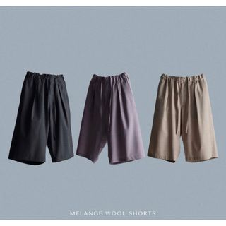 MELANGE WOOL SHORTS リドム、Lidnm