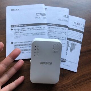 バッファロー(Buffalo)の中古 BUFFALO 白 Wi-Fi中継機 WEX-1166DHPS/N(その他)