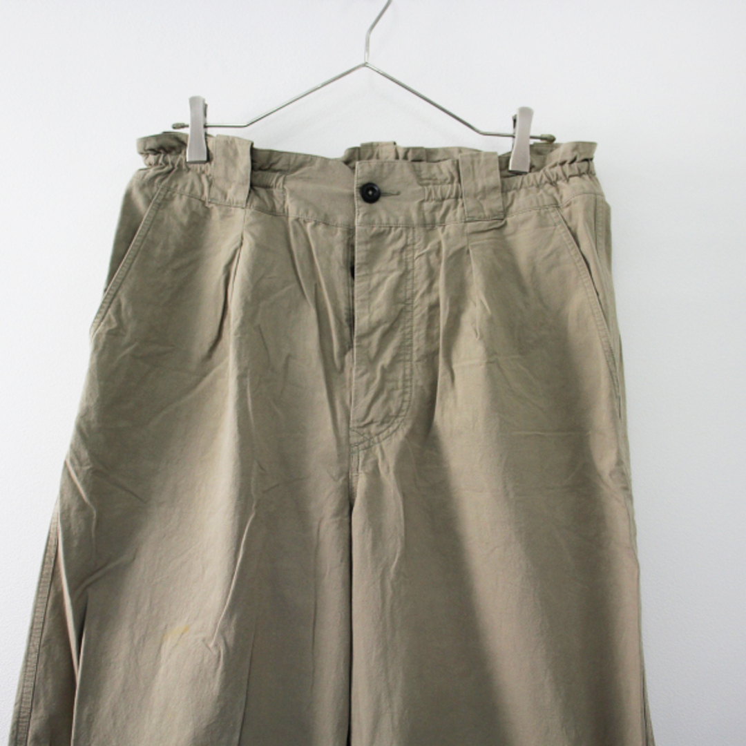 MARGARET HOWELL(マーガレットハウエル)の2020SS MHL. エムエイチエル マーガレットハウエル COTTON LINEN PLAIN WEAVE パンツ 3/カーキ トラウザーズ【2400013389822】 レディースのパンツ(カジュアルパンツ)の商品写真