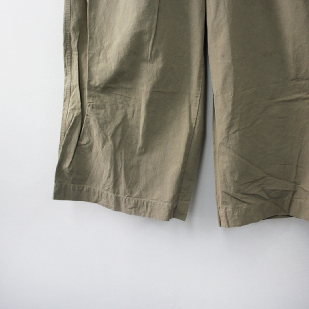 MARGARET HOWELL(マーガレットハウエル)の2020SS MHL. エムエイチエル マーガレットハウエル COTTON LINEN PLAIN WEAVE パンツ 3/カーキ トラウザーズ【2400013389822】 レディースのパンツ(カジュアルパンツ)の商品写真