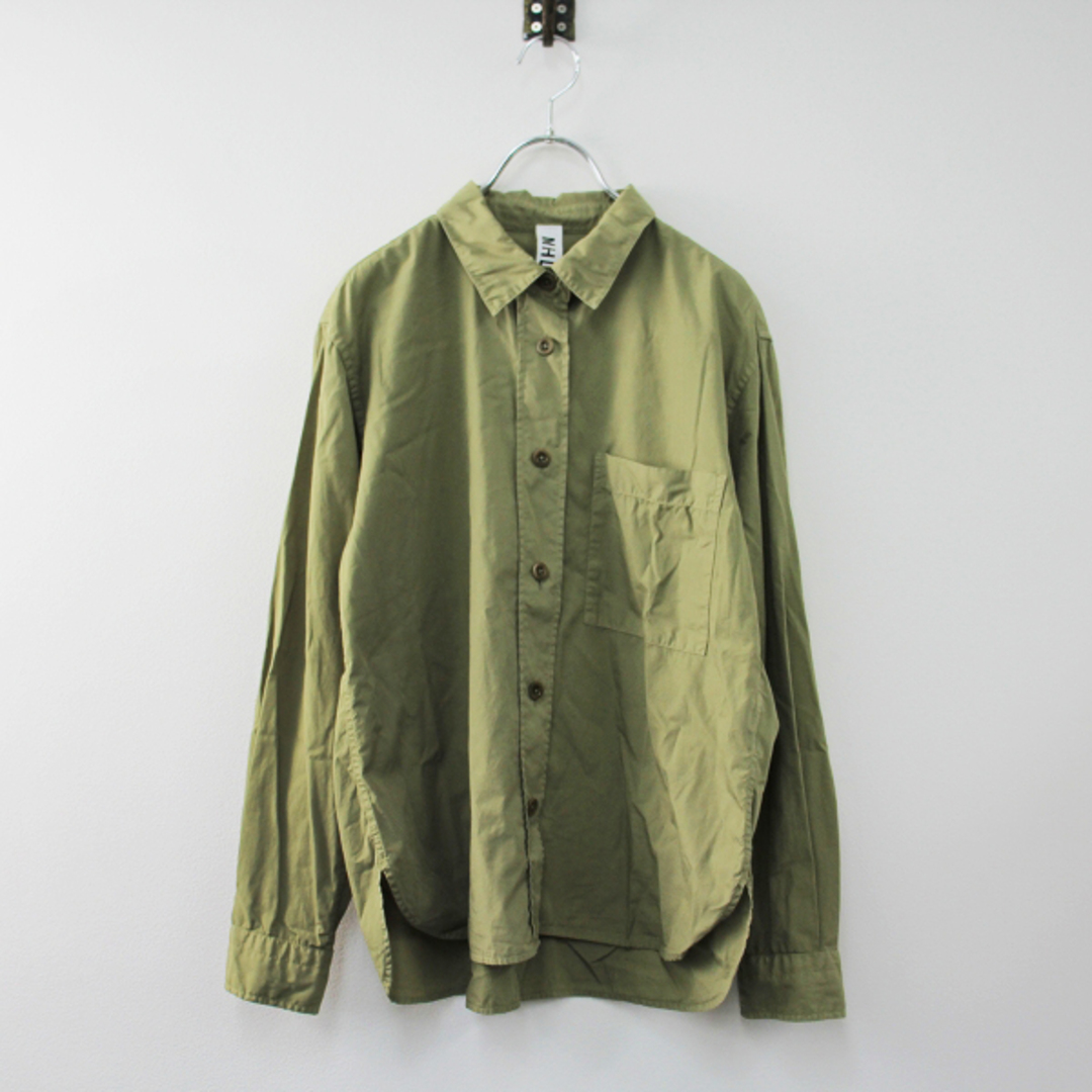 2022SS MHL. エムエイチエル マーガレットハウエル GARMENT DYE BASIC POPLIN  3/カーキ 長袖シャツ【2400013389617】 1